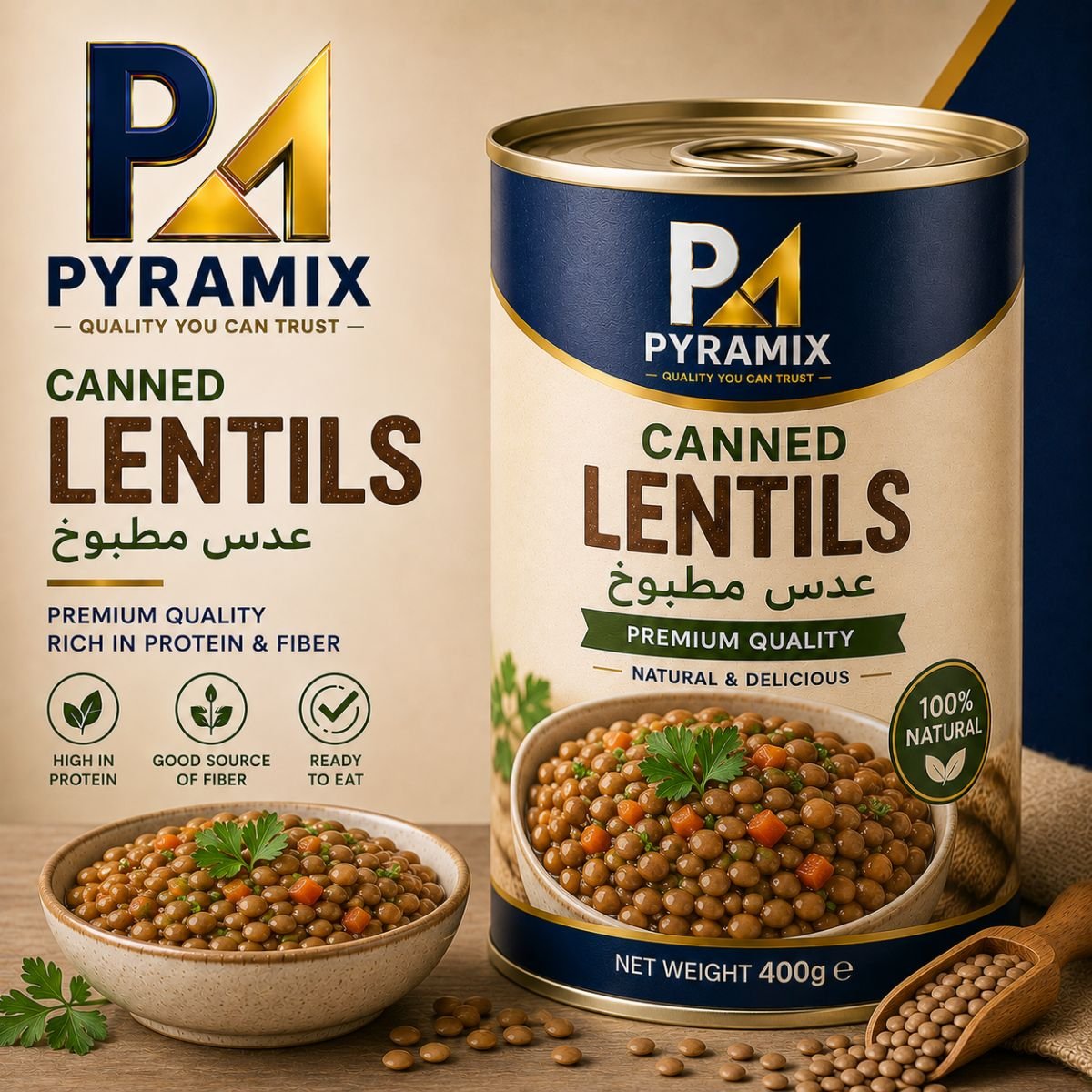 عدس معلب